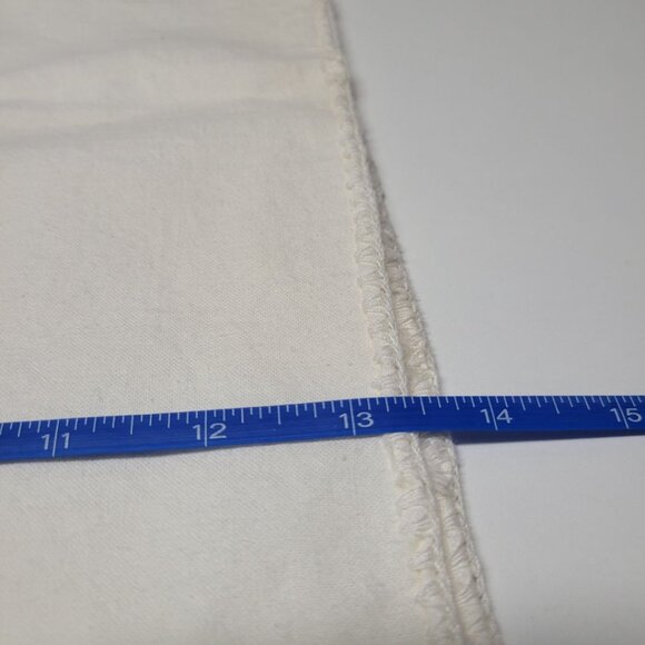 Table Runner Small Vintage Linen Floral Painted 32 Inch Long Lace Edge Handmade - Picture 8 of 9